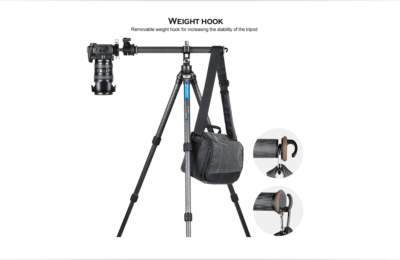 Leofoto HC-28/ HC-32/ HC-32Kit Carbon Fiber Horizontal Panoramic Tripod Center Column