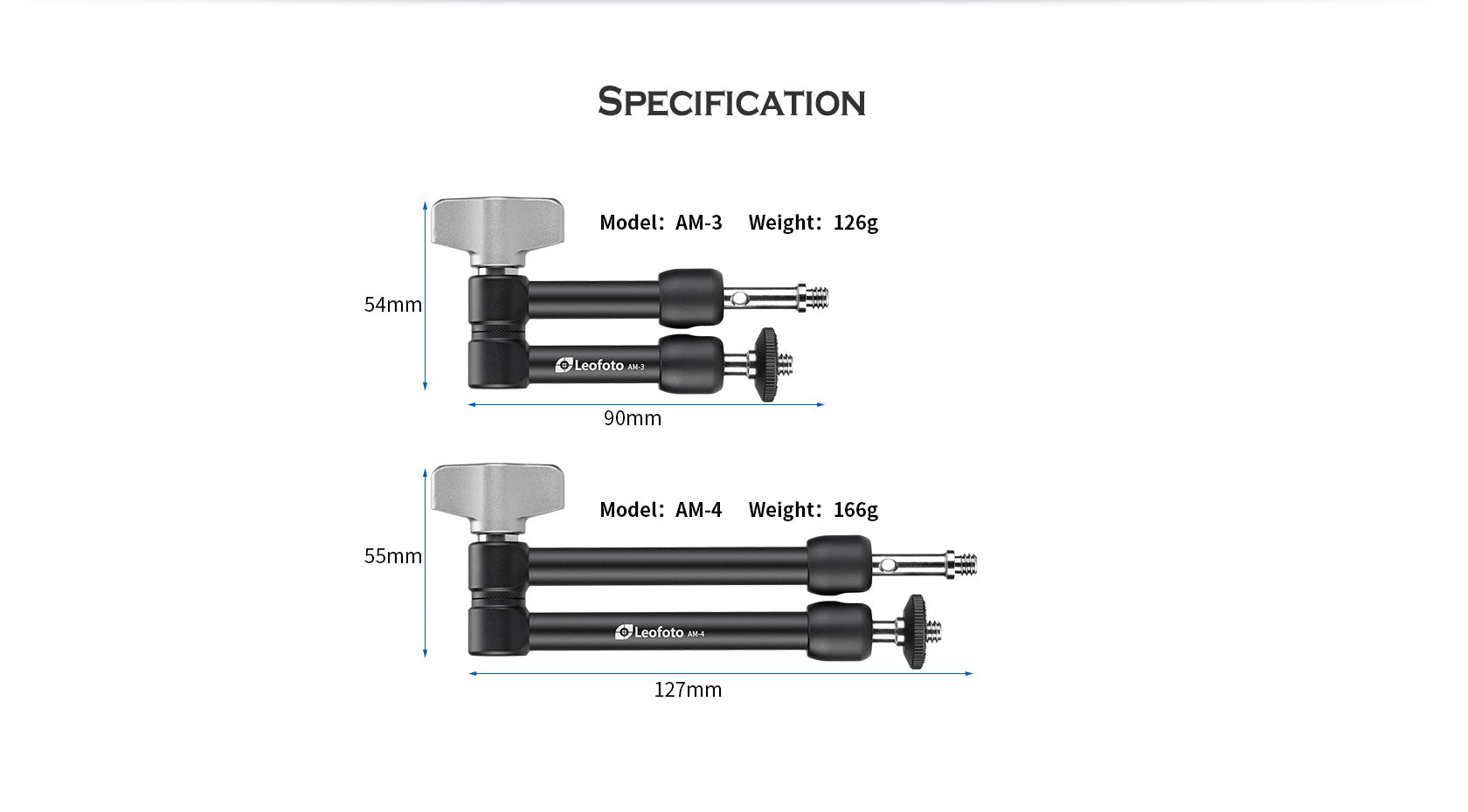 Leofoto AM-3 / AM-4 Versa Magic Arm  Multi-Purpose Accessory | 1/4th Mounting Screws