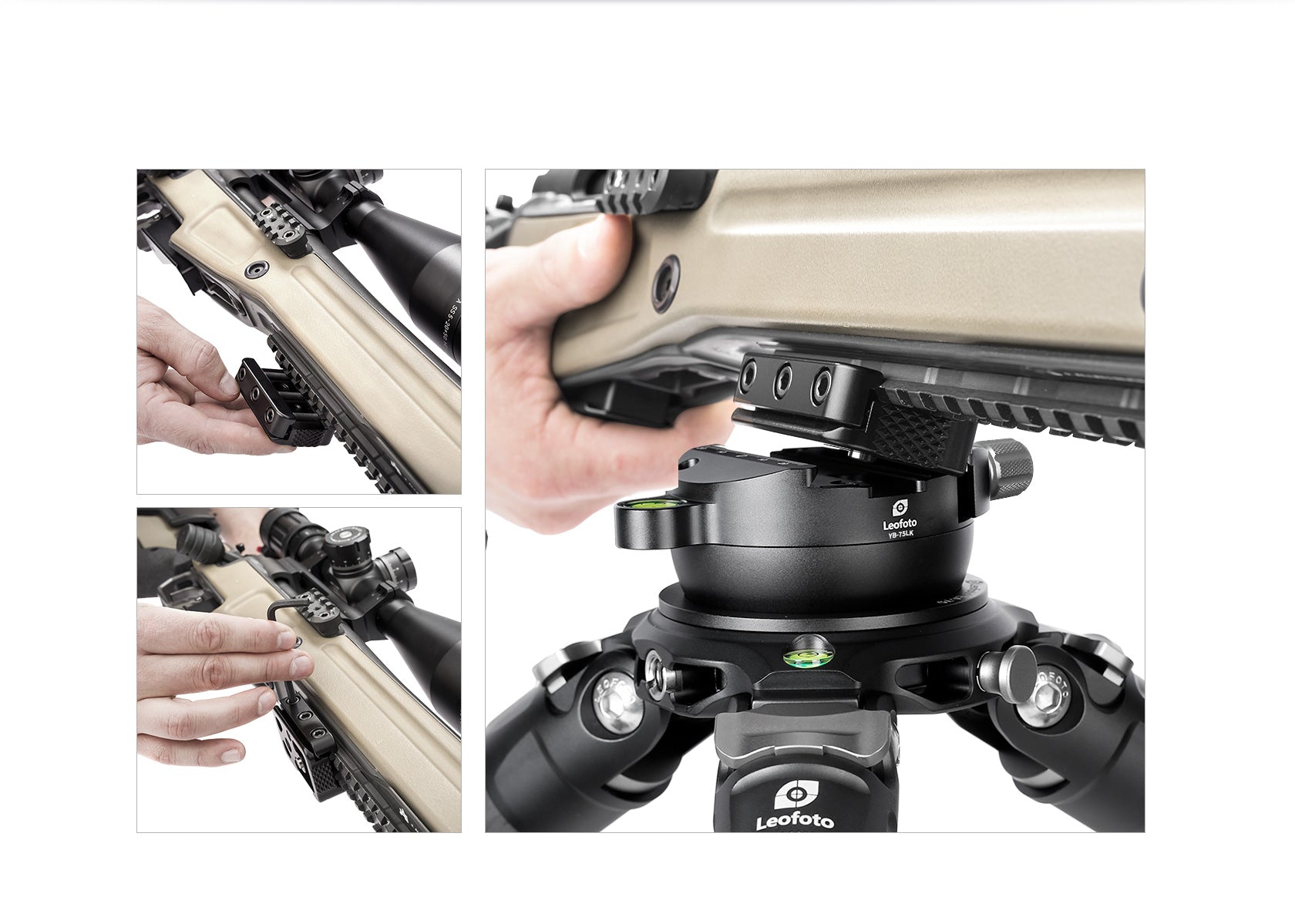 Leofoto YB-75LK / YB-75MK / YB-75SK | Leveling Base with Handle for 75mm Bowl | Arca Clamp