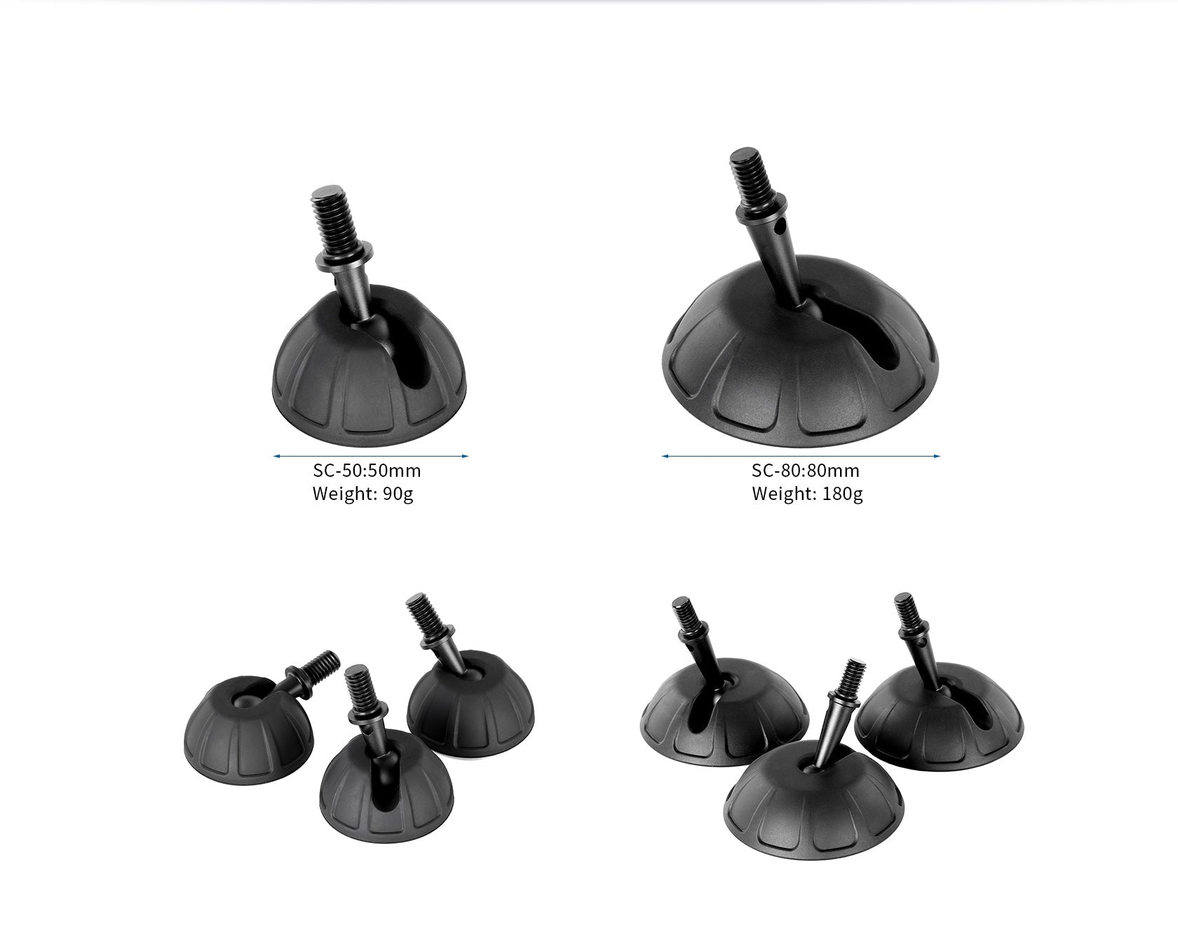Leofoto SC-50/SC-80 Set of 3 Universal Rubber Tripod Feet 3/8" Grippy