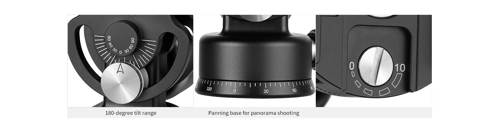 Leofoto VH-20LR 2-Way Monopod Head | Arca Compatible Lever Clamp