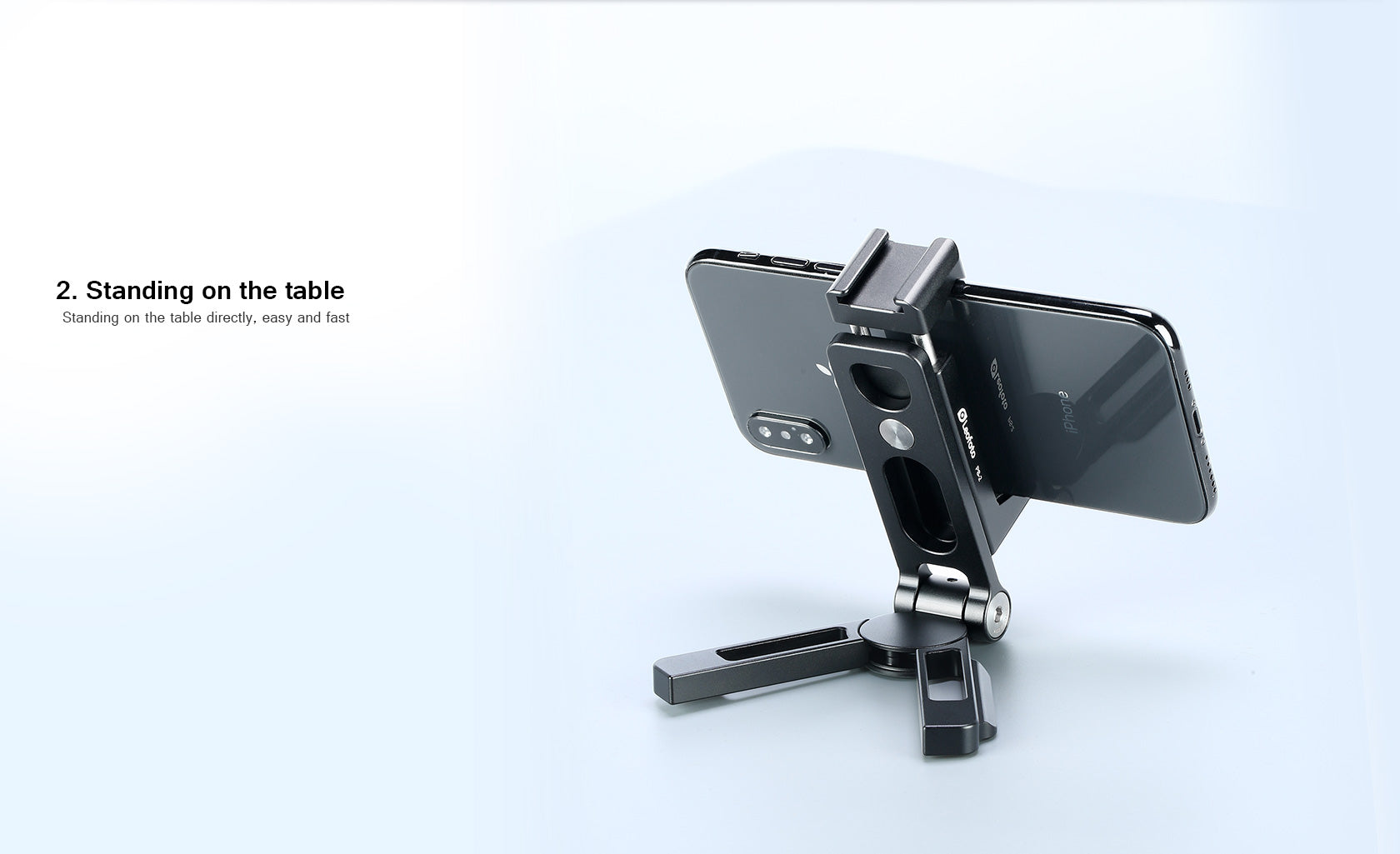 Leofoto PS-2 Multi-Functional Foldable Cellphone Stand with Arca-Compatible Dovetail and Cold Shoe Mount