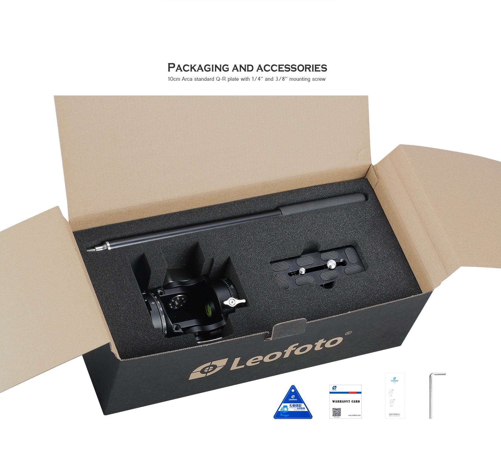 Leofoto VH-30 / VH-30N Two-Way Telephoto Lens Head | Arca-Compatible Screw-Knob Clamp