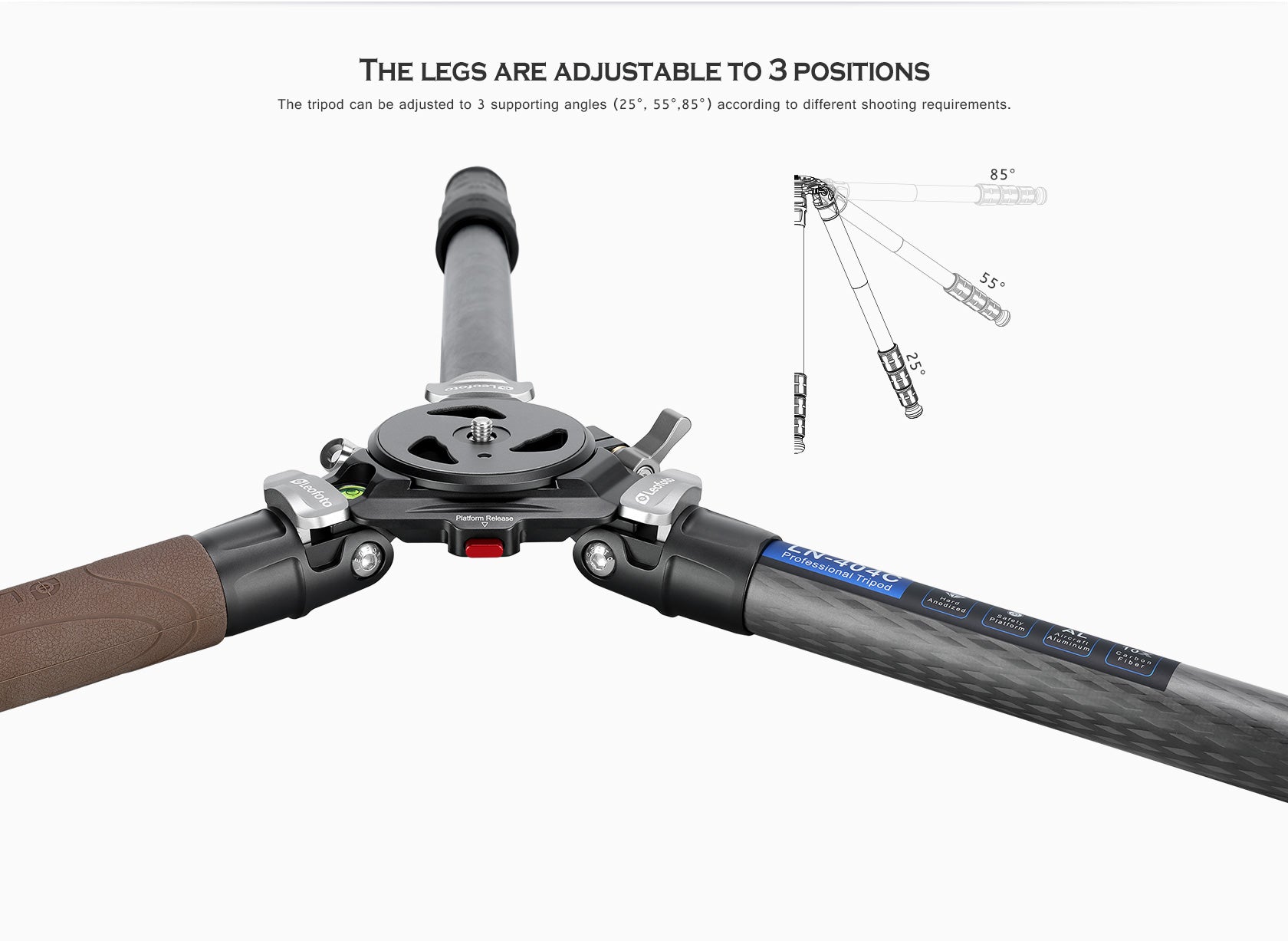 Leofoto LN-364C Heavy Duty Tripod with 75mm Video Bowl+Platform & Bag