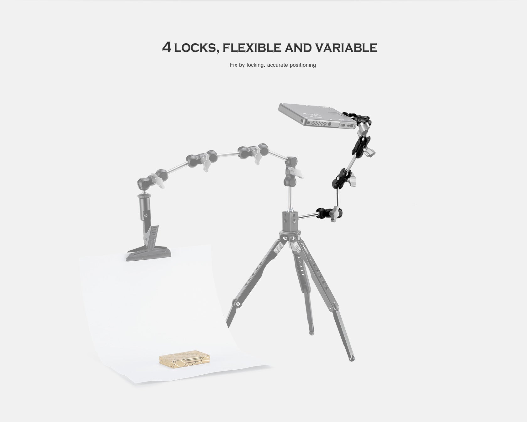 Leofoto AM-1XL Long Magic Arm 1/4" Mounting Screw/ 4 Locks
