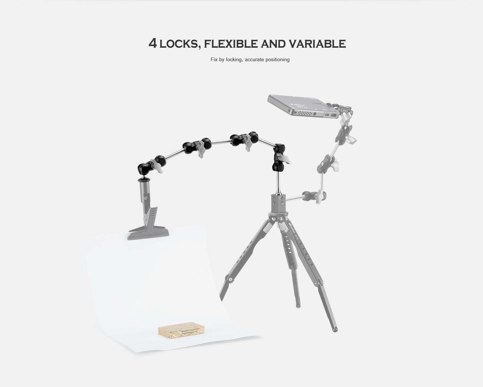 Leofoto AM-1TXL Long Magic Arm 1/4" Mounting Screw/ 4 Locks