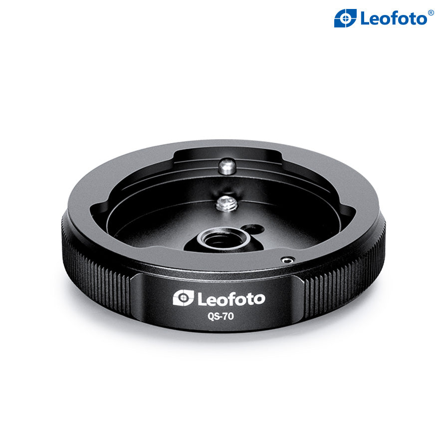 Leofoto QS-70M: x1 QS-70 Receiver Base and 2 x Q70 Connecting Plates, Ballhead Quick-Link System 3/8"