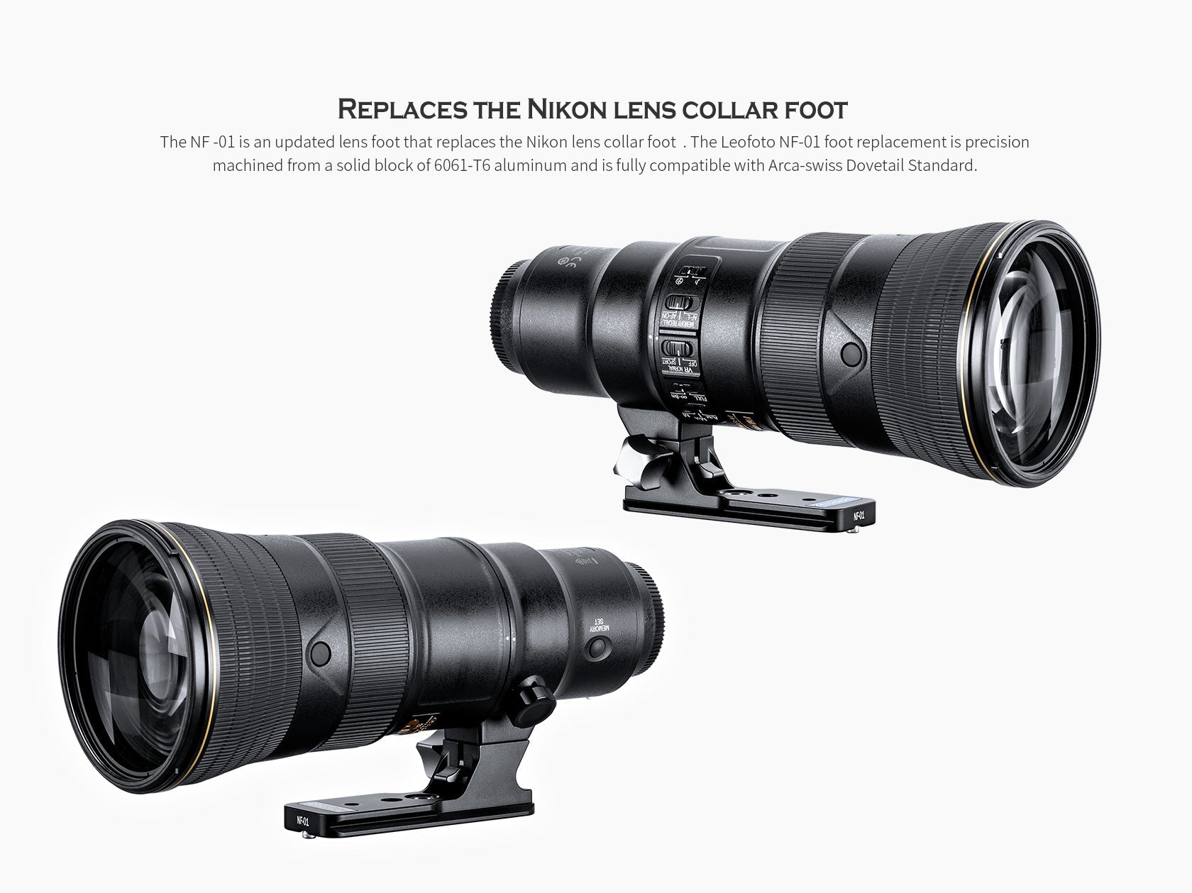 Leofoto NF-01N [Ver.2] Replacement Foot for NIKON AF-S 70-200 F/2.8E,500 F/5.6E