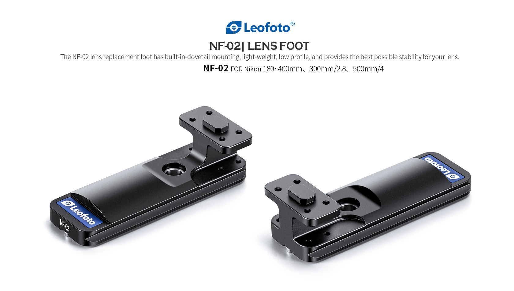 Leofoto NF-02 Replacement Foot for NIKON 200~400 F/4, 180~400 F/4,300/2.8,500mm F/4