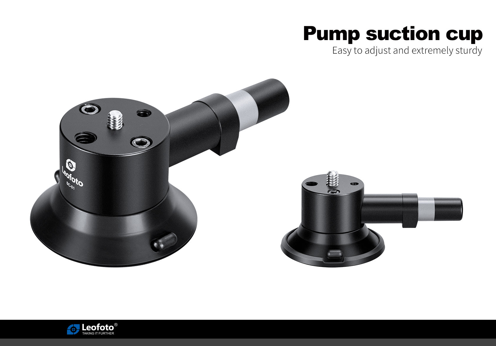 Leofoto SC-01 + PC-90II + Versa Arm Suction Mounting Kit | 1/4" Screw |Max Load: 55lb (25kg)