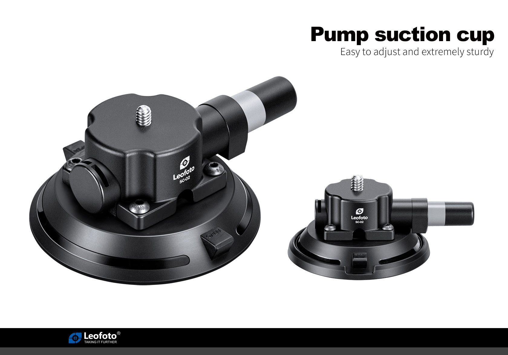 Leofoto SC-02 + PC-90II + Versa Arm Suction Mounting Kit | 1/4" Screw |Max Load: 88lb (40kg)