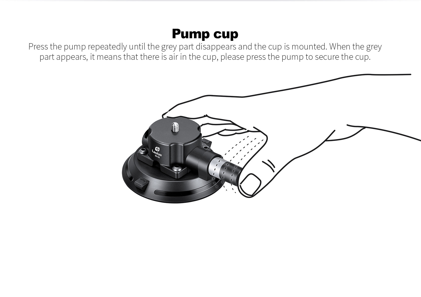 Leofoto SC-02 100mm Suction Cup Mounting Base | 1/4" Screw with 1/4"& 3/8" Threaded Holes | Max Load: 88lb (40kg)