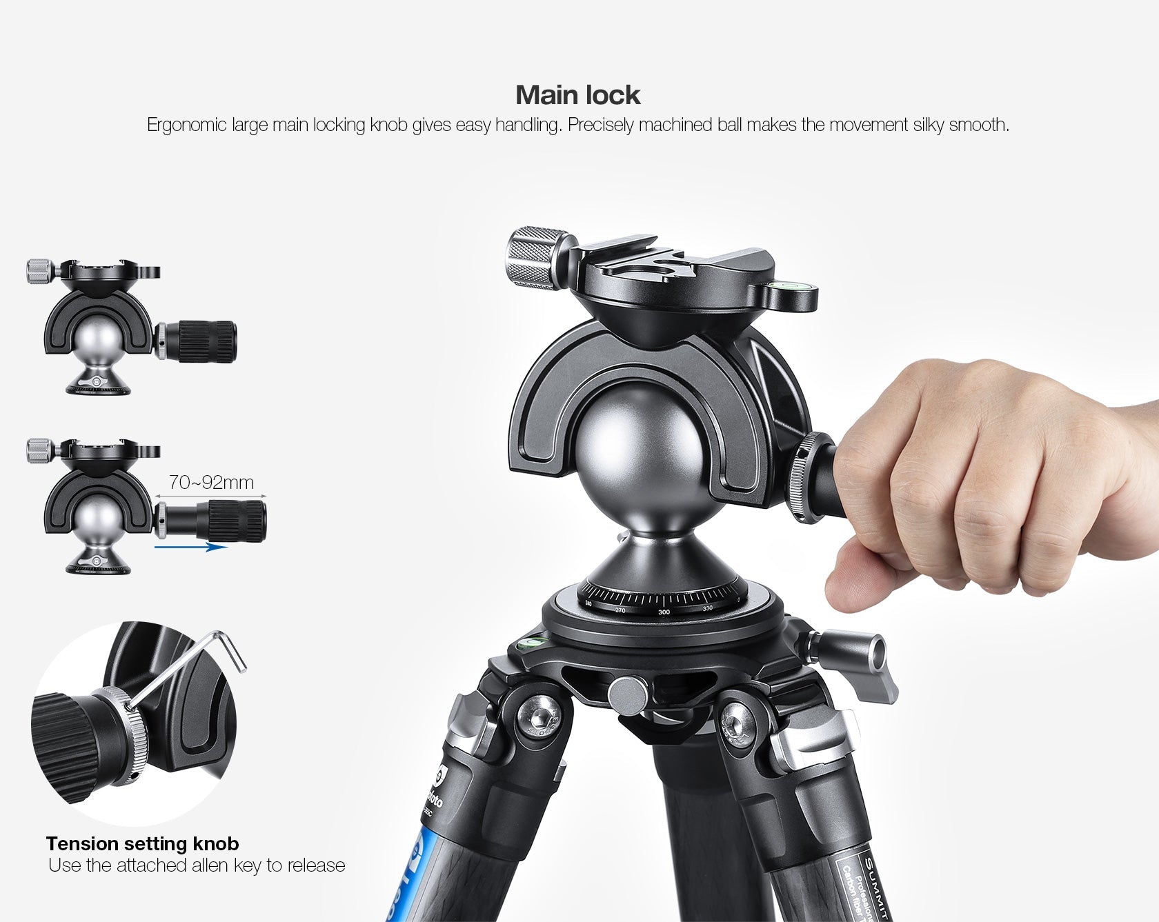Leofoto MH-60 Full Dynamic Ball Head /w Handlebar Control | Arca Compatible | Ideal for Target Shooting