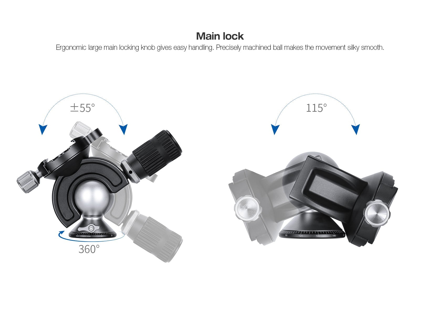 Leofoto MH-60 Full Dynamic Ball Head /w Handlebar Control | Arca Compatible | Ideal for Target Shooting