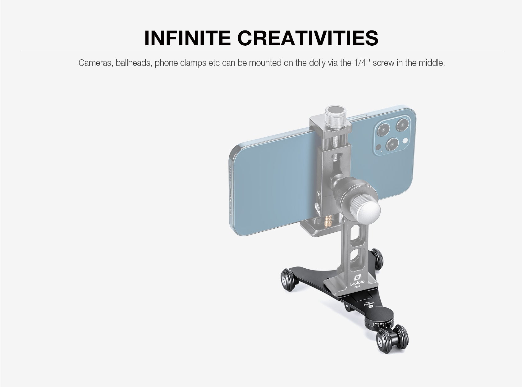 Leofoto DY-01 Mini Foldable Skater Video Dolly with 360° Panning and 1/4" Screw Mount