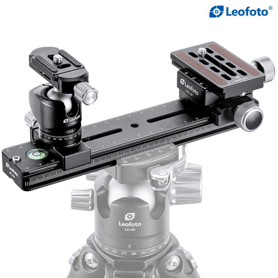 Leofoto DDC-38 + BPL-50N Bidirectional Subtend Double Clamp MINI CLAMP with Plate
