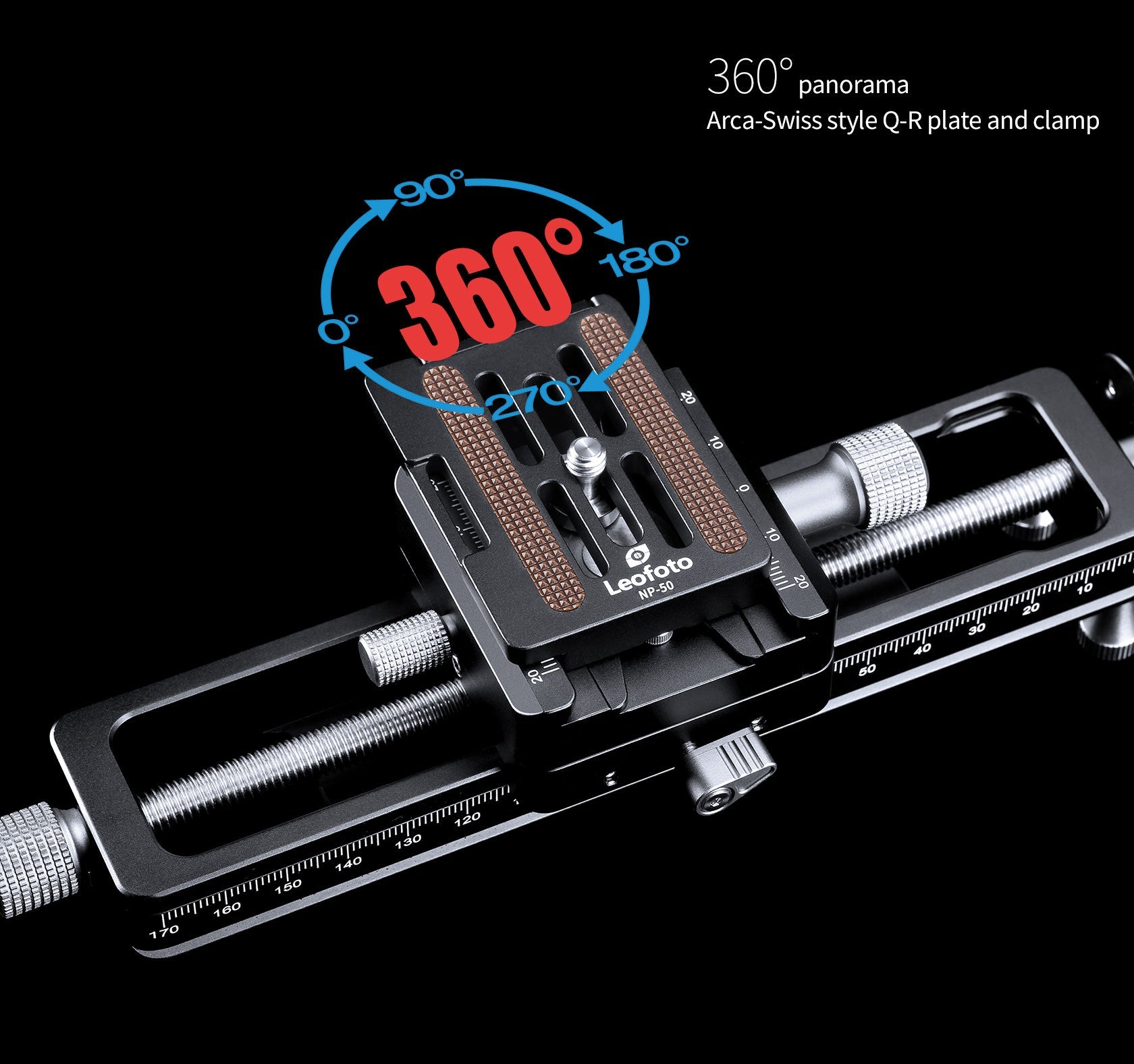 Leofoto MP-180S Macro Focusing Rail with Rotating Arca-Type QR System (7.1")