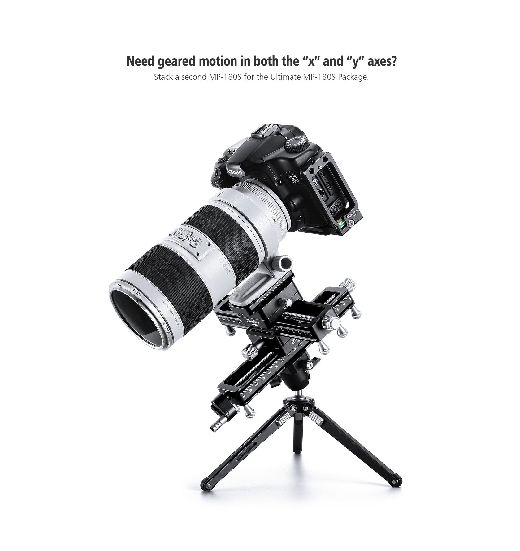 Leofoto MP-180S Macro Focusing Rail with Rotating Arca-Type QR System (7.1")
