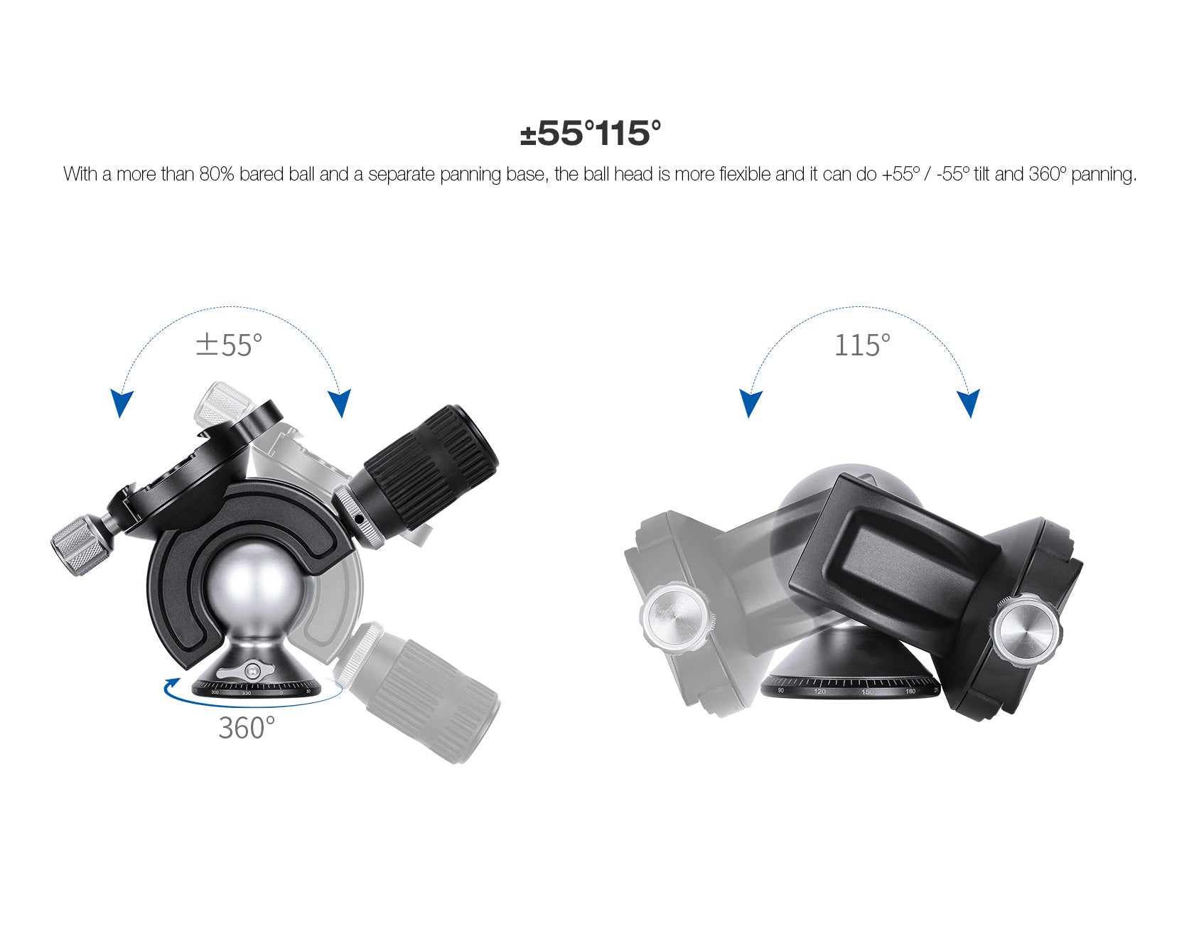 Leofoto MH-40 Full Dynamic Ball Head /w Handlebar Control | Arca Compatible | Ideal for Target Shooting