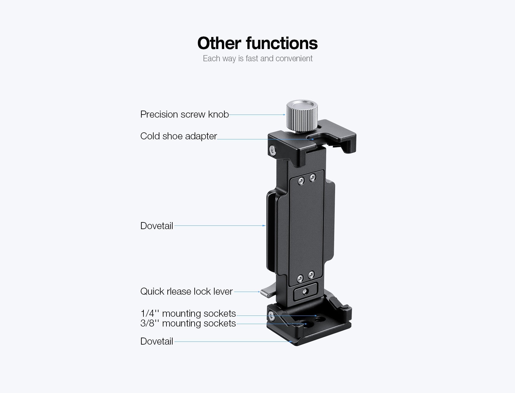Leofoto PC-120 Portable Phone & Tablet Holder with 1/4'' and 3/8'' Mounting Sockets
