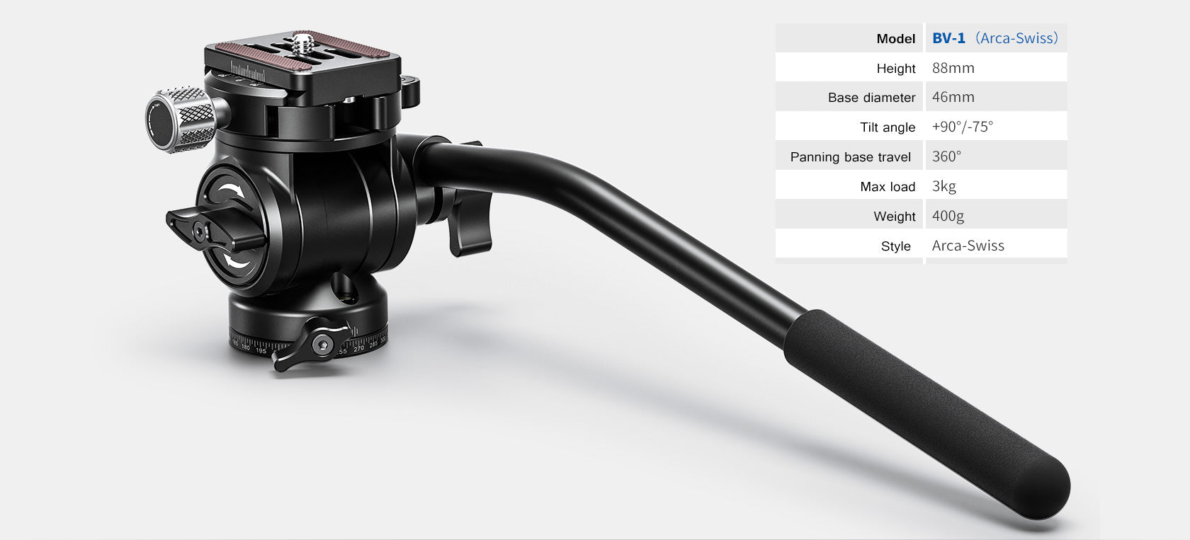 Leofoto BV-1 Mini Compact Fluid Head | Tilt & Base Panning