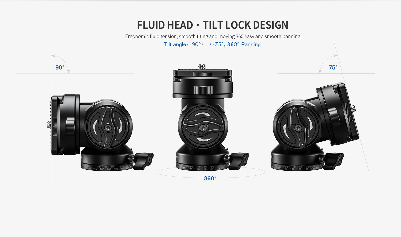 Leofoto BV-1 Mini Compact Fluid Head | Tilt & Base Panning