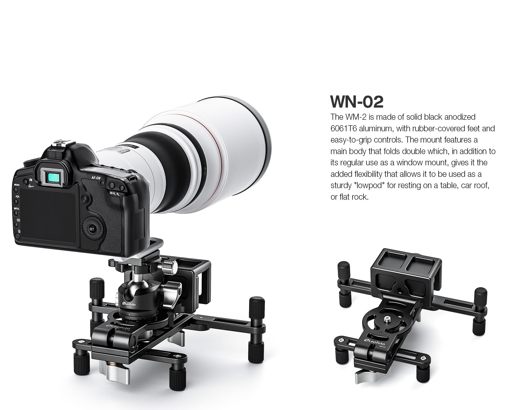 Leofoto WN-02 Multi-Purpose Window Mount for Binoculars/Lens and Camera