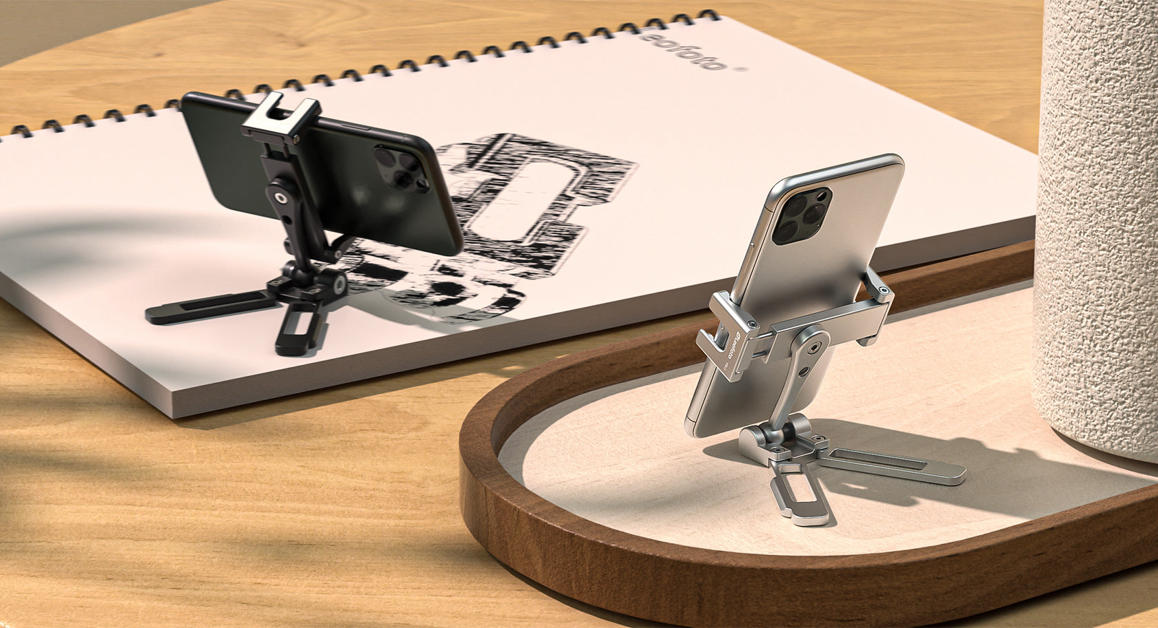 Leofoto PS-3 Multi-functional Foldable Cellphone Stand with Arca-Compatible Dovetail and Cold Shoe Mount