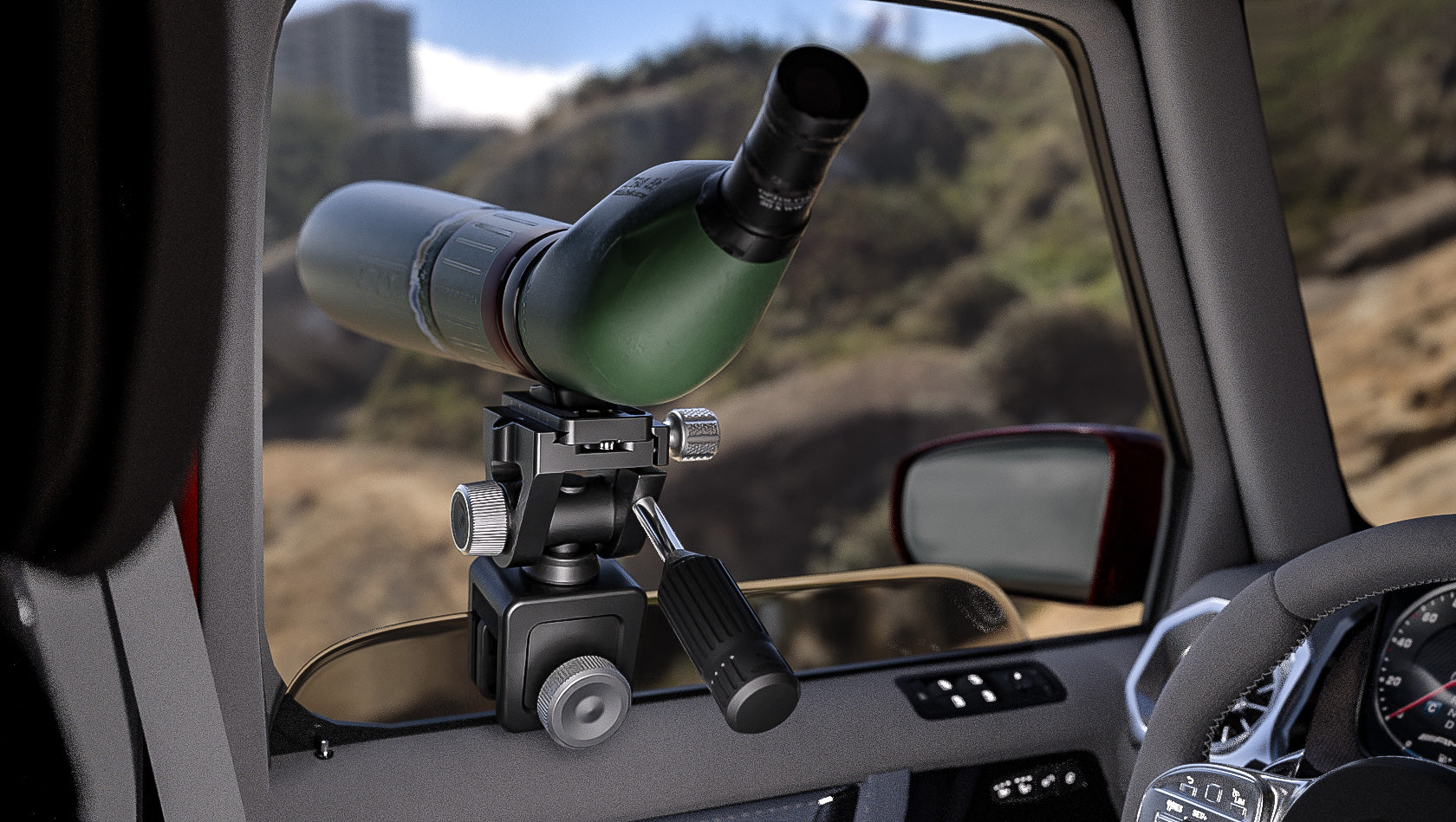 Leofoto WN-01+SW-02 Car Window Clamp Kit/ Windows Mounting Head for Binoculars/ Lens and Camera
