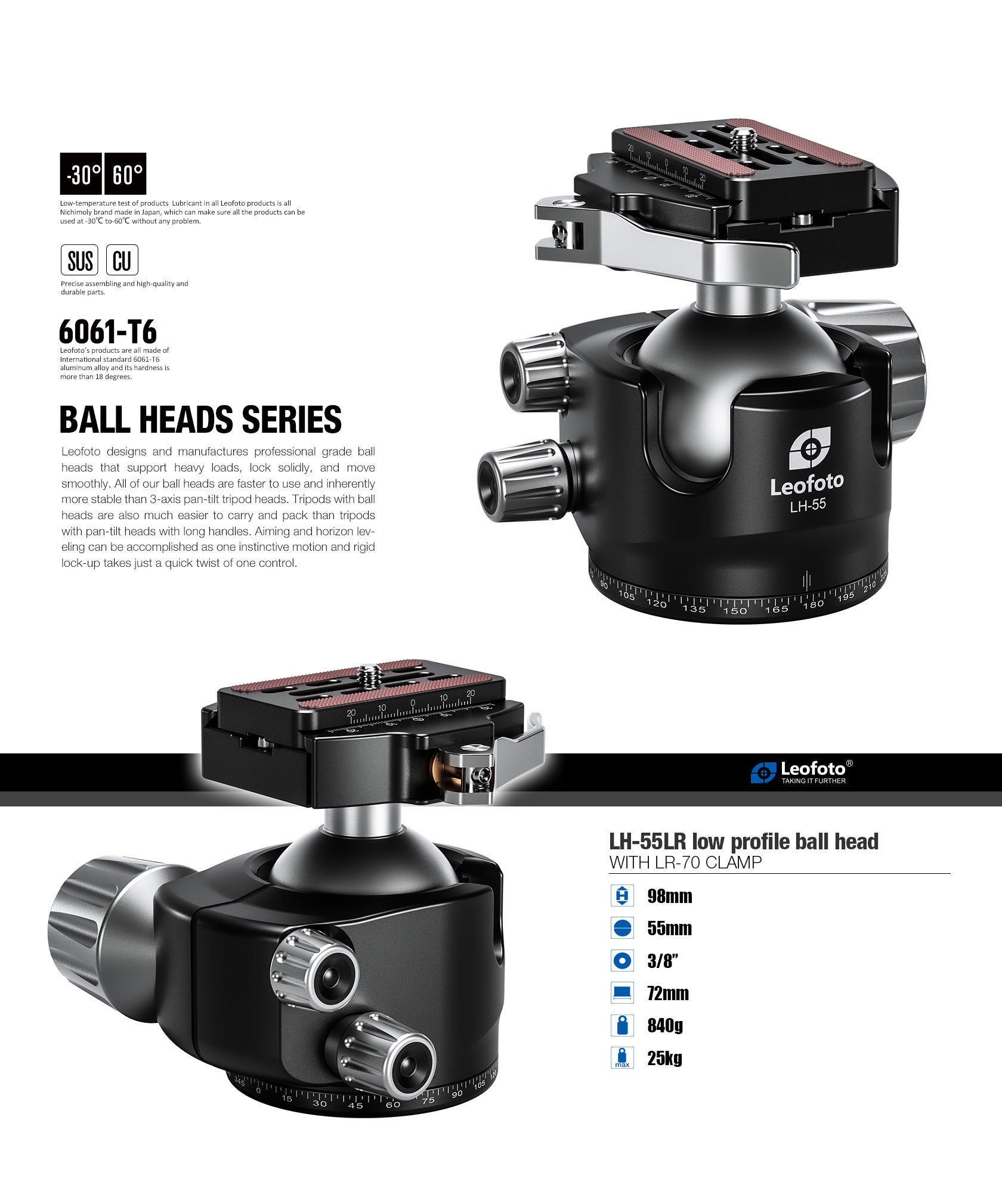 Leofoto LM-324CL X Version Tripod with 75mm Bowl+Platform | With LH Ballhead Set | Arca