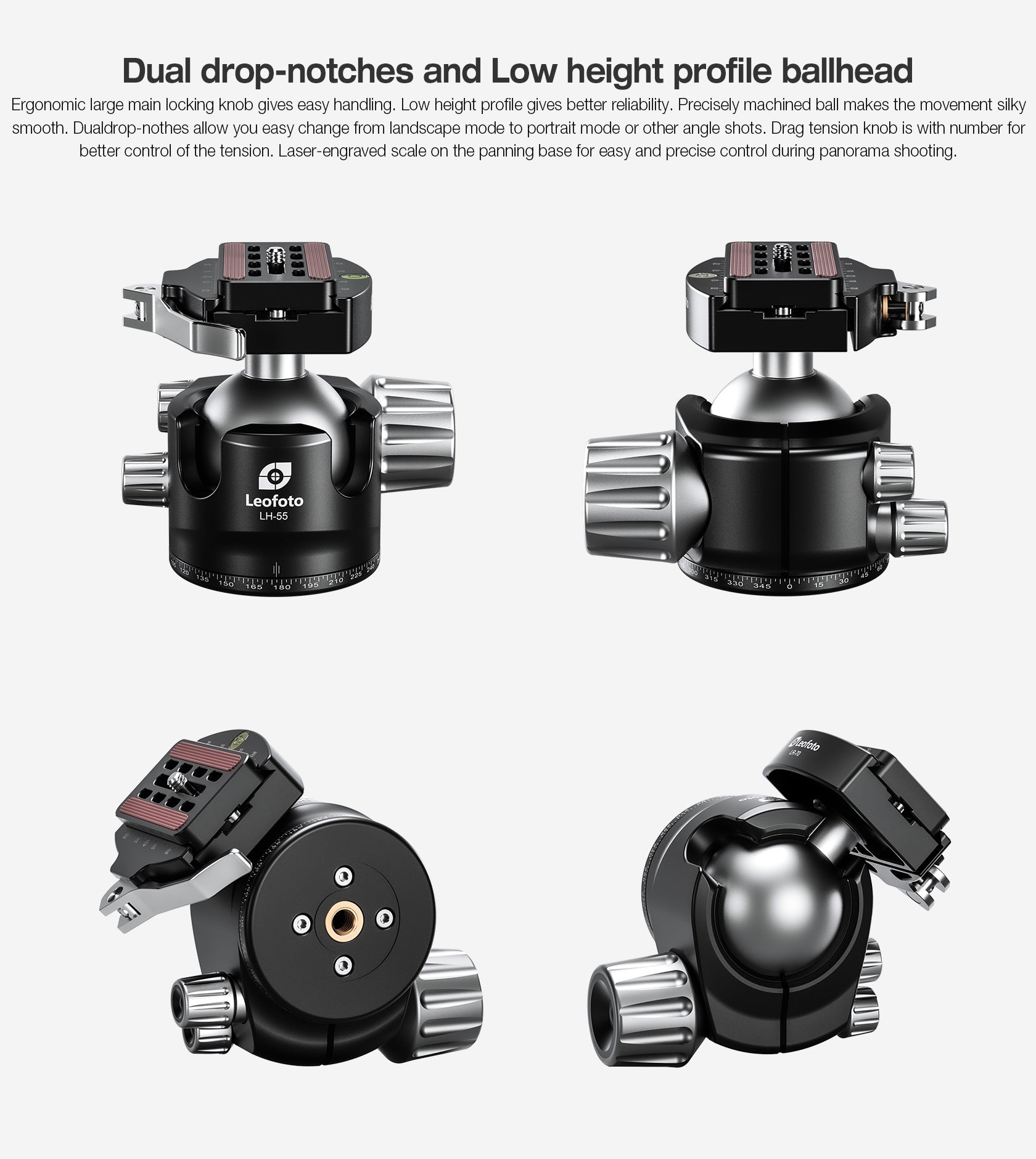 Leofoto LM-364C X Version Tripod with 75mm Bowl+Platform | With LH Ballhead Set | Arca