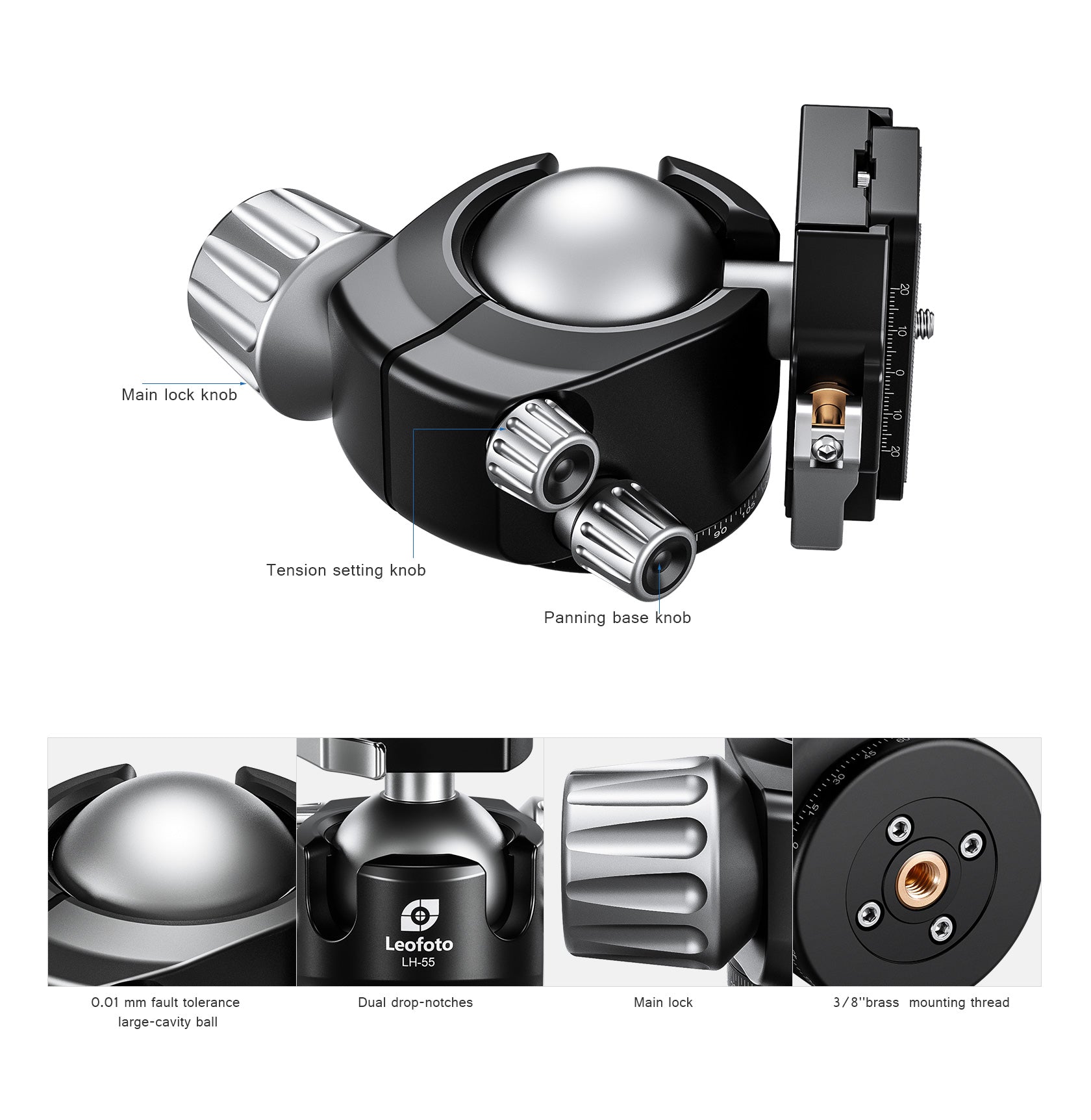 Leofoto LM-364C X Version Tripod with 75mm Bowl+Platform | With LH Ballhead Set | Arca