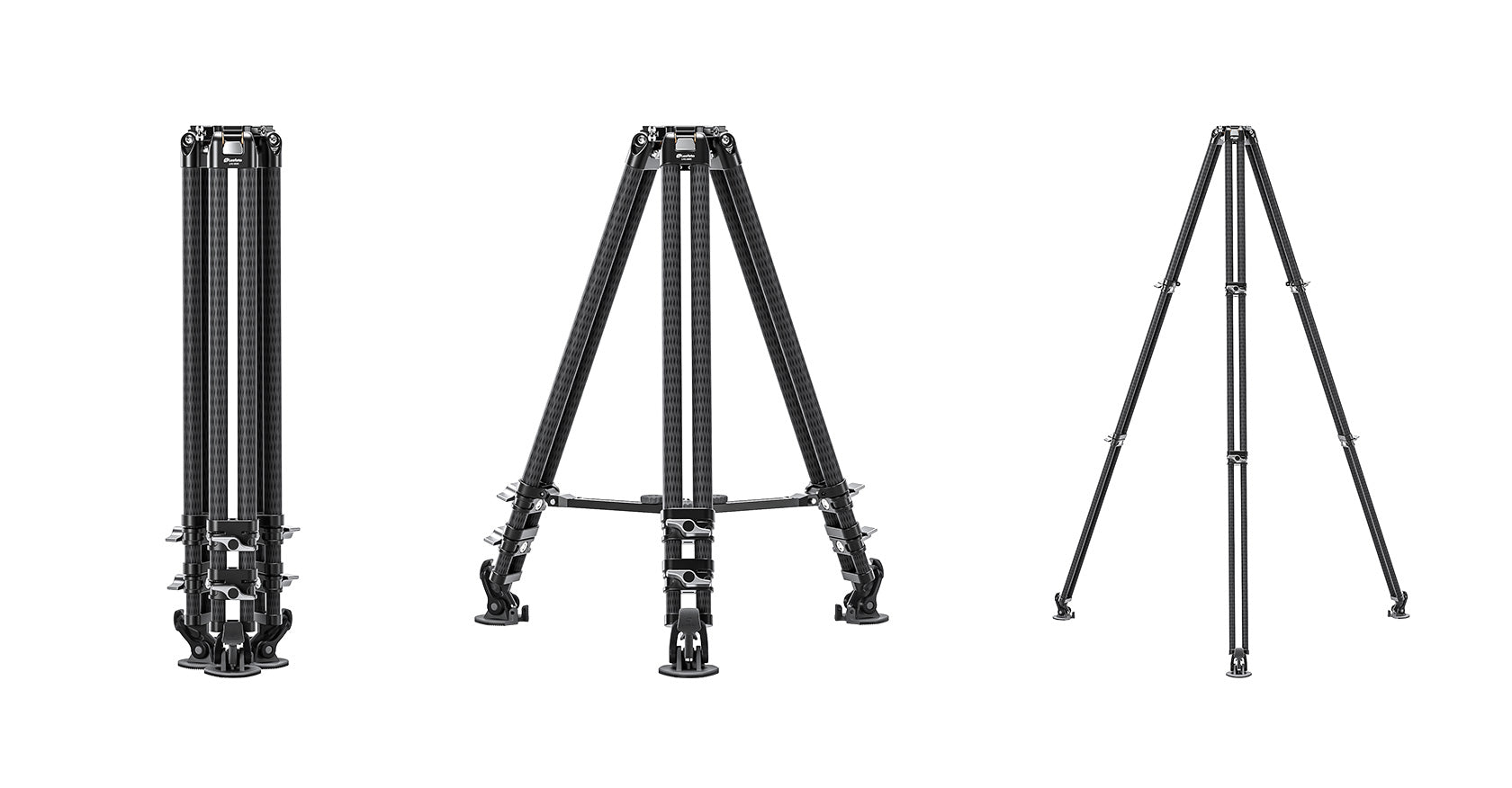 Leofoto LVC-253C+BV-15 Dual-Tube Video Tripod with Fluid Head Set  | 75mm Integrated Bowl with Leveling Base and Handle