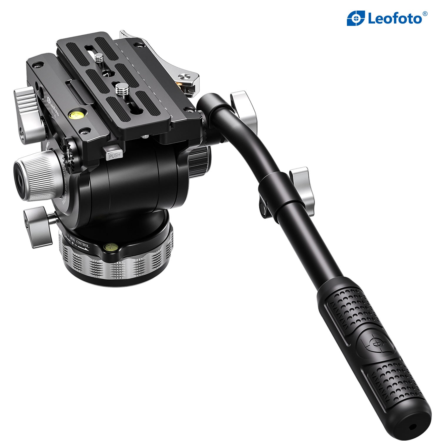 Leofoto LVC-253C+BV-20 (Lever-Release Clamp) Dual-Tube Video Tripod with Fluid Head Set  | 75mm Integrated Bowl with Leveling Base and Handle