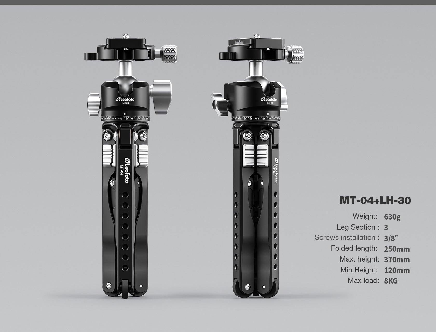Leofoto MT-04+LH-30 Folding Aluminum Mini Tripod with Ball Head Set and Bag