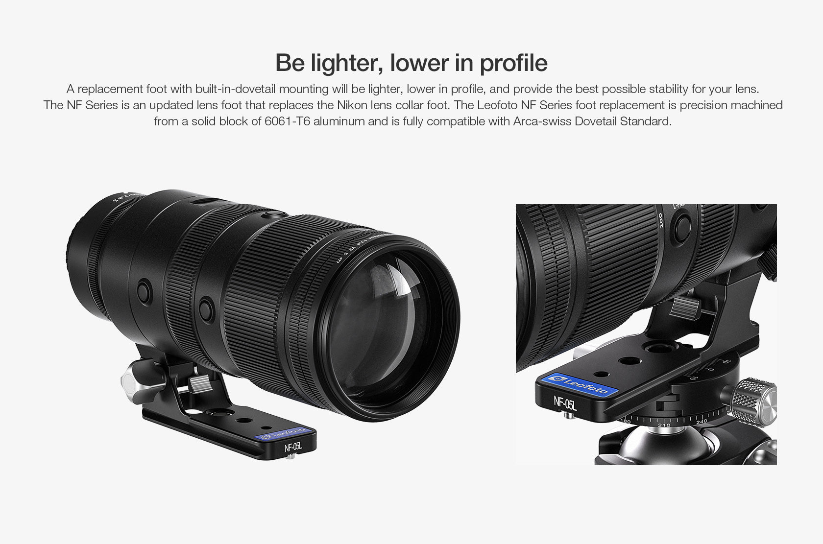 Leofoto NF-05L Replacement Foot for NIKON Z 70-200 F/2.8 & Z 100-400mm  & Z 400mm F/4.5 & Z 600mm F/6.3 Lens
