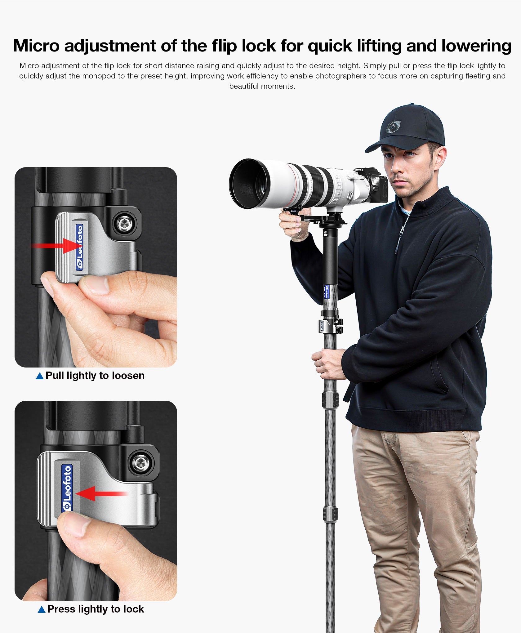 Leofoto MPC Series Quick Positioning Multi-Functional Monopod | Water-Resistant