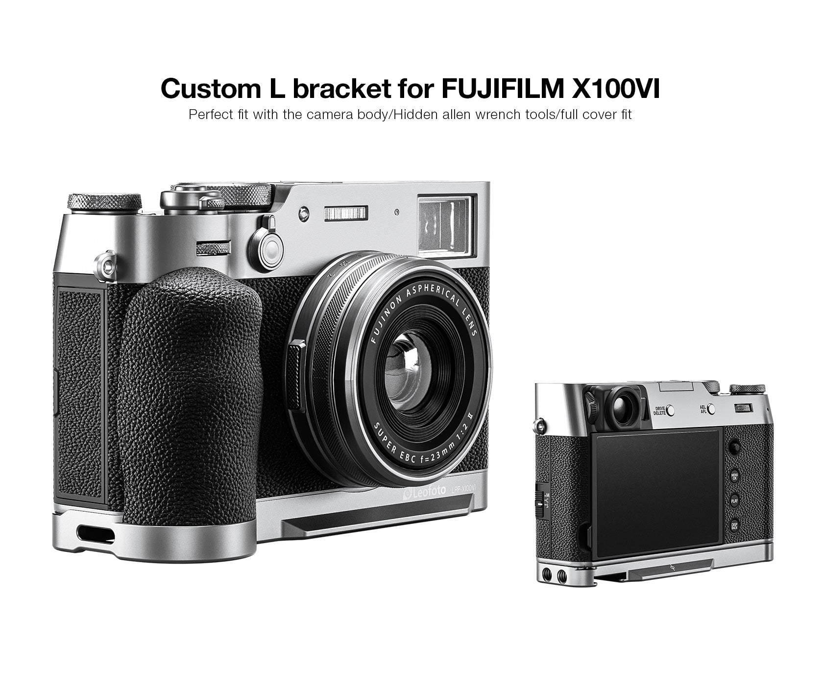 Leofoto LPF-X100VI L Plate for Fujifilm X100VI / X100V | Arca Compatible