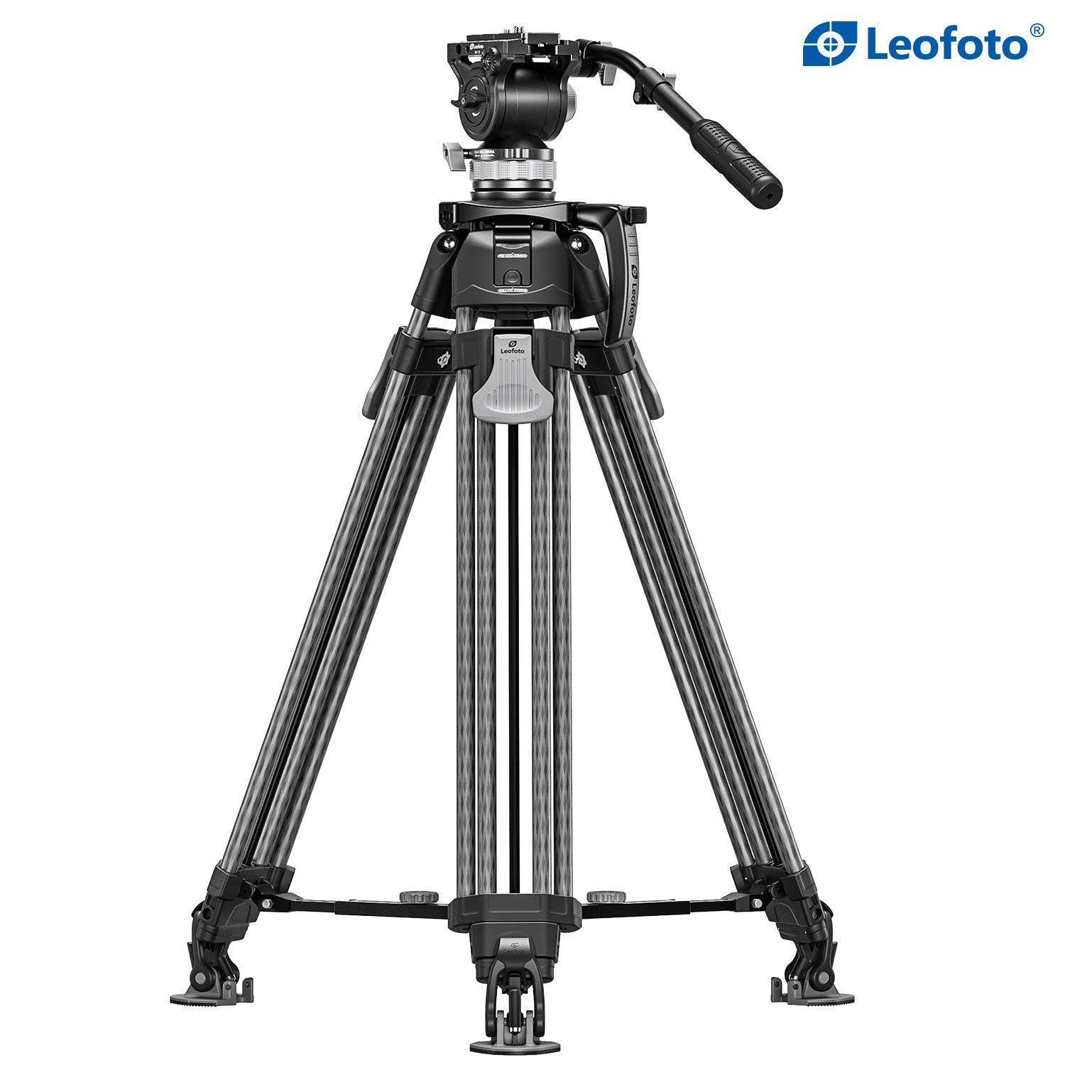 Leofoto LVF-163C+BV Video Tripod and Fluid Head Set – Flat Base 3/8" – Stepless Pan and Tilt Drag Controls