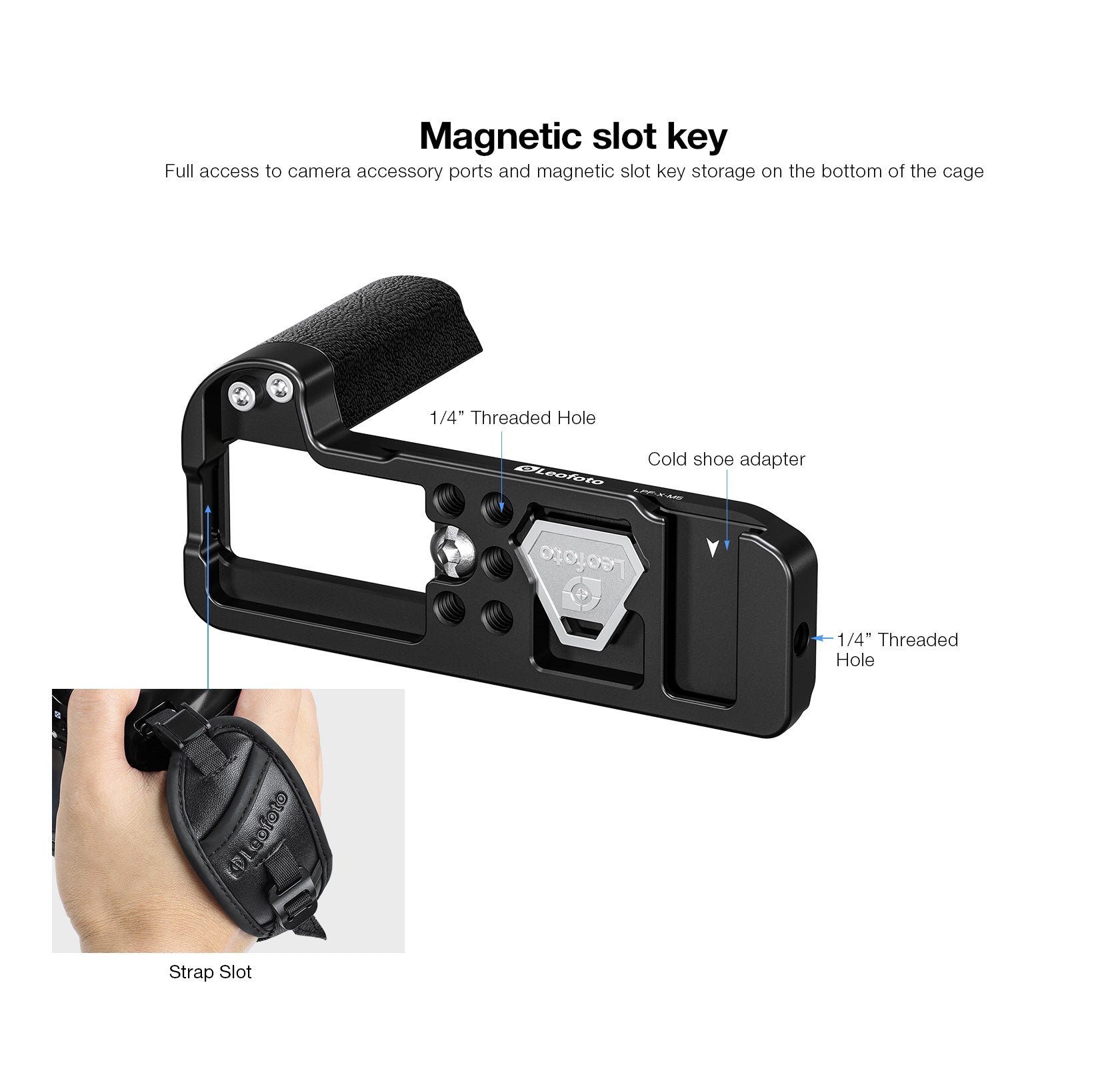 Leofoto LPF-X-M5 L Plate for Fujifilm X-M5 | Arca Compatible (Black/Silver)