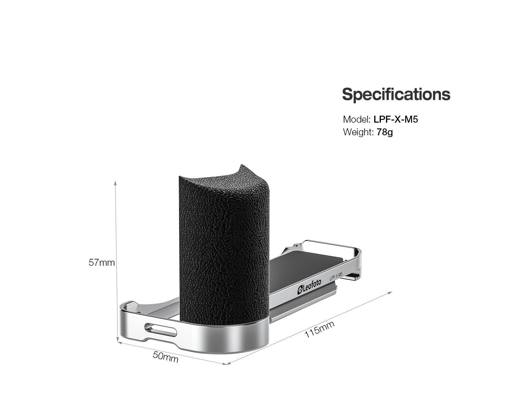Leofoto LPF-X-M5 L Plate for Fujifilm X-M5 | Arca Compatible (Black/Silver)