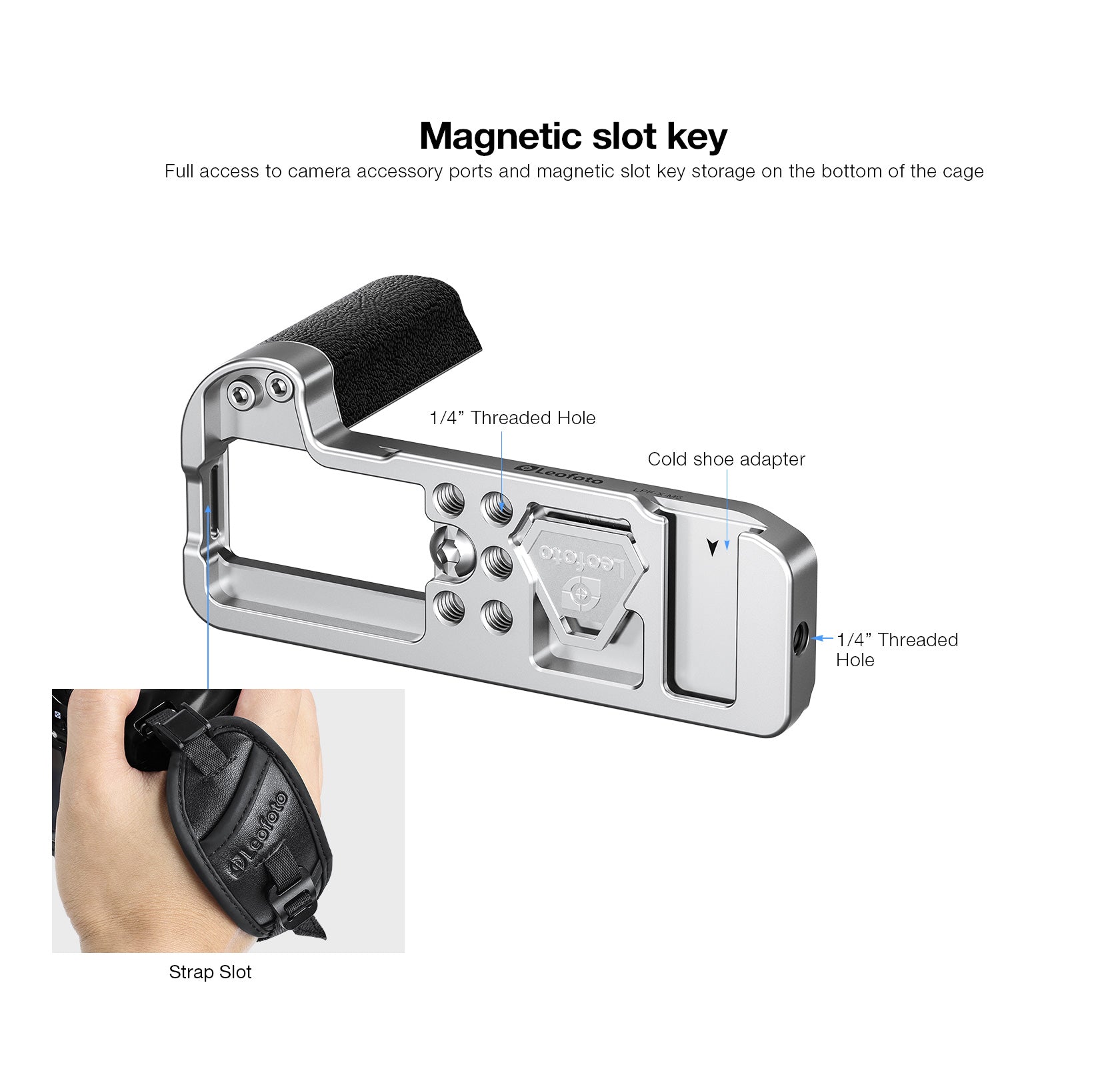 Leofoto LPF-X-M5 L Plate for Fujifilm X-M5 | Arca Compatible (Black/Silver)