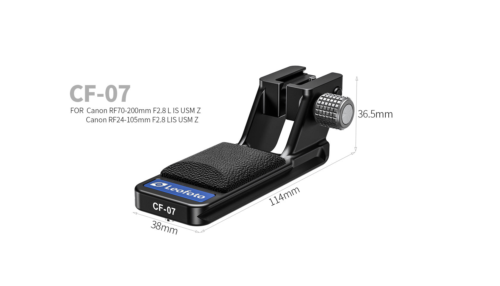 Leofoto CF-07/W Replacement Foot for Canon RF70-200mm F2.8 L IS USM Z / RF24-105mm F2.8 LIS USM Z