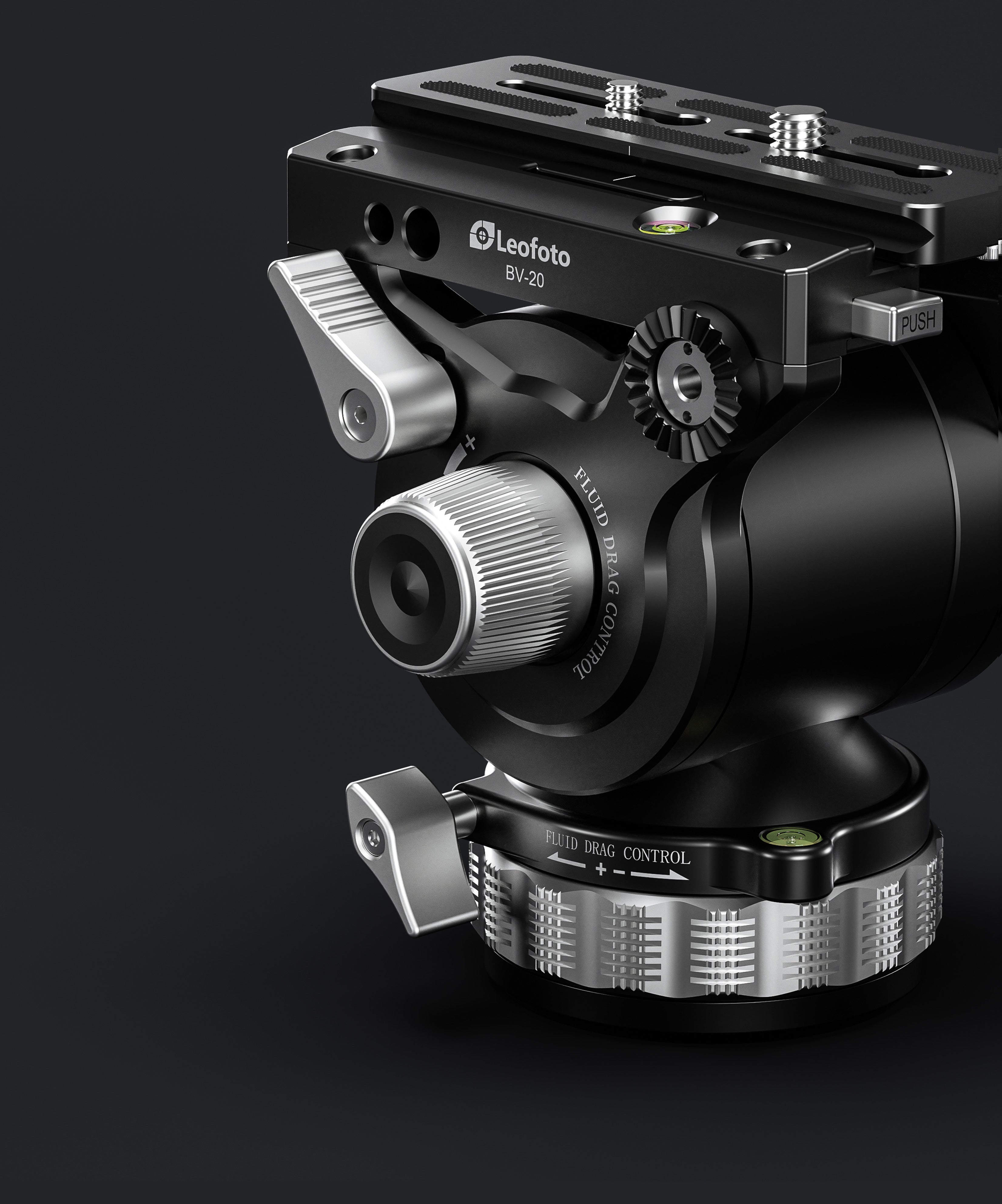 Leofoto LVC-253C+BV-20K (Knob Clamp) Dual-Tube Video Tripod with Fluid Head Set  | 75mm Integrated Bowl with Leveling Base and Handle