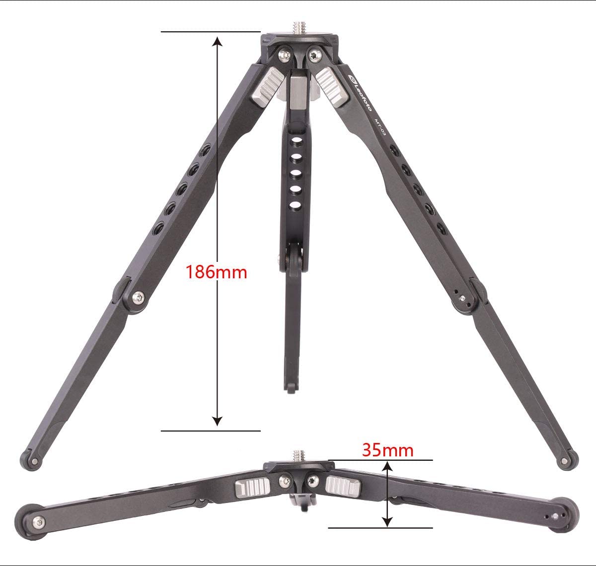 Leofoto MT-03+MBH-19 Spider Folding Table Mini Tripod & Ballhead w/Bag