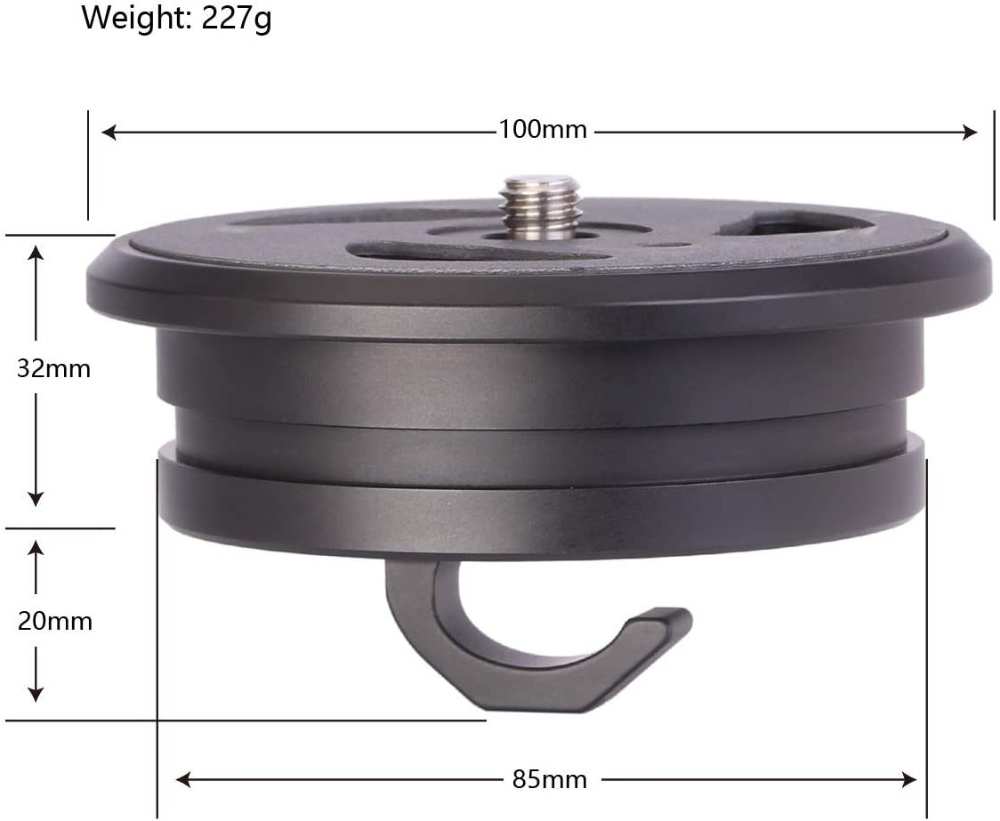 Leofoto TP-100 / TP-75 3/8" Flat Top Plate Adapter