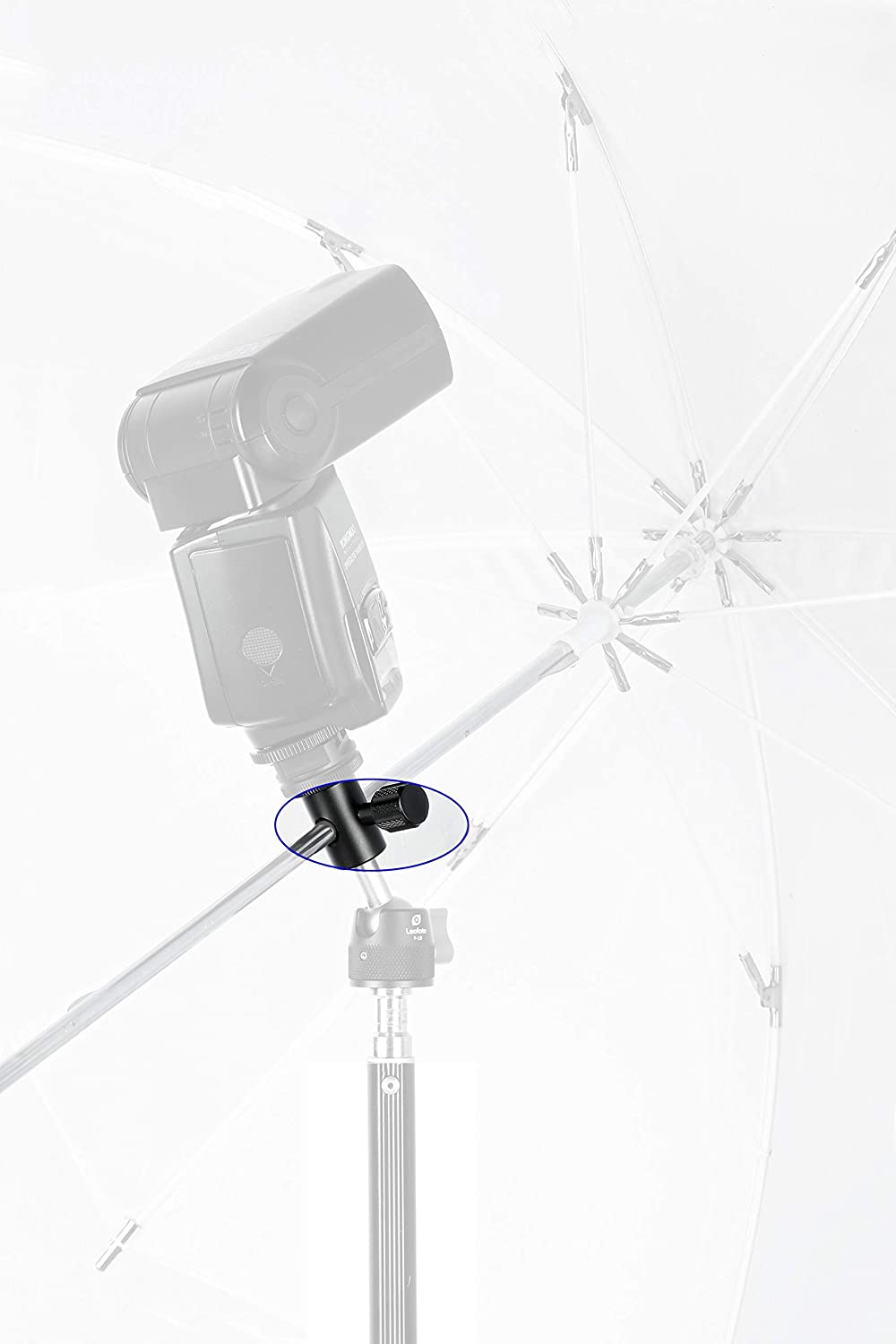 Leofoto CF-10 Umbrella Clamp Adapter Accessory fits up to 8mm Diameter Umbrella Shafts