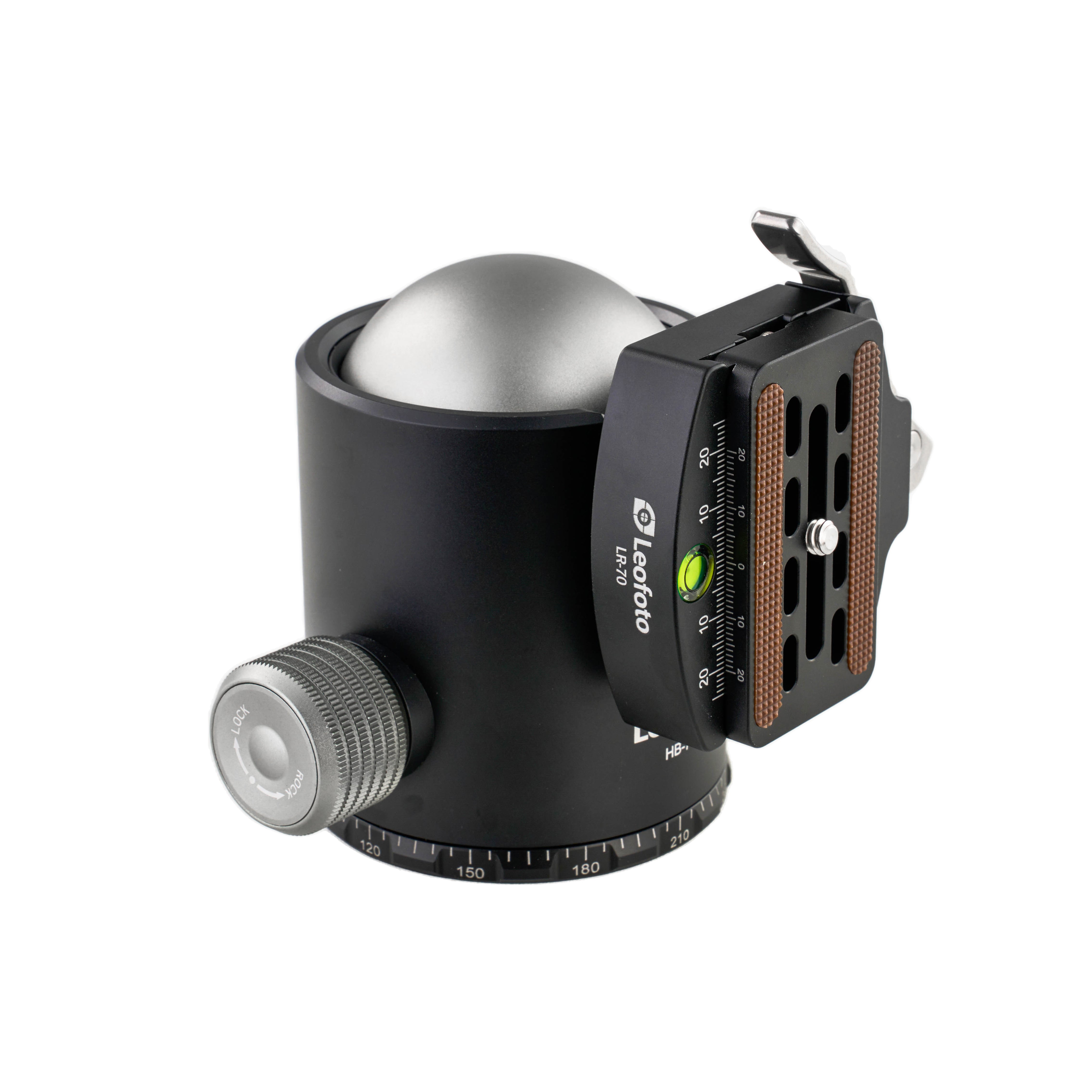 Leofoto HB-70LR (Lever-Release Clamp) 70mm Pro Heavy-Duty Ball Head with Quick Release Plate | Max Load 88lb