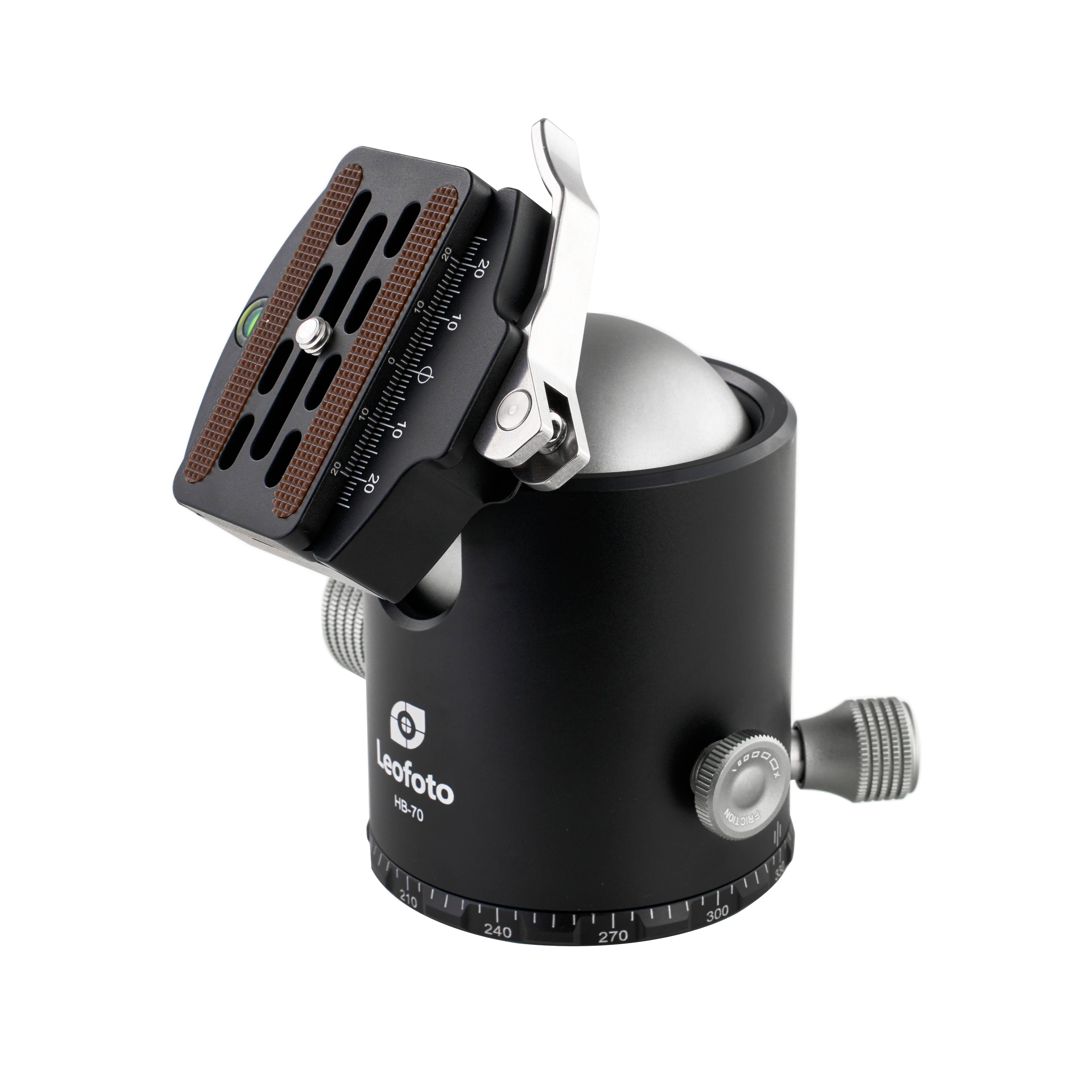 Leofoto HB-70LR (Lever-Release Clamp) 70mm Pro Heavy-Duty Ball Head with Quick Release Plate | Max Load 88lb
