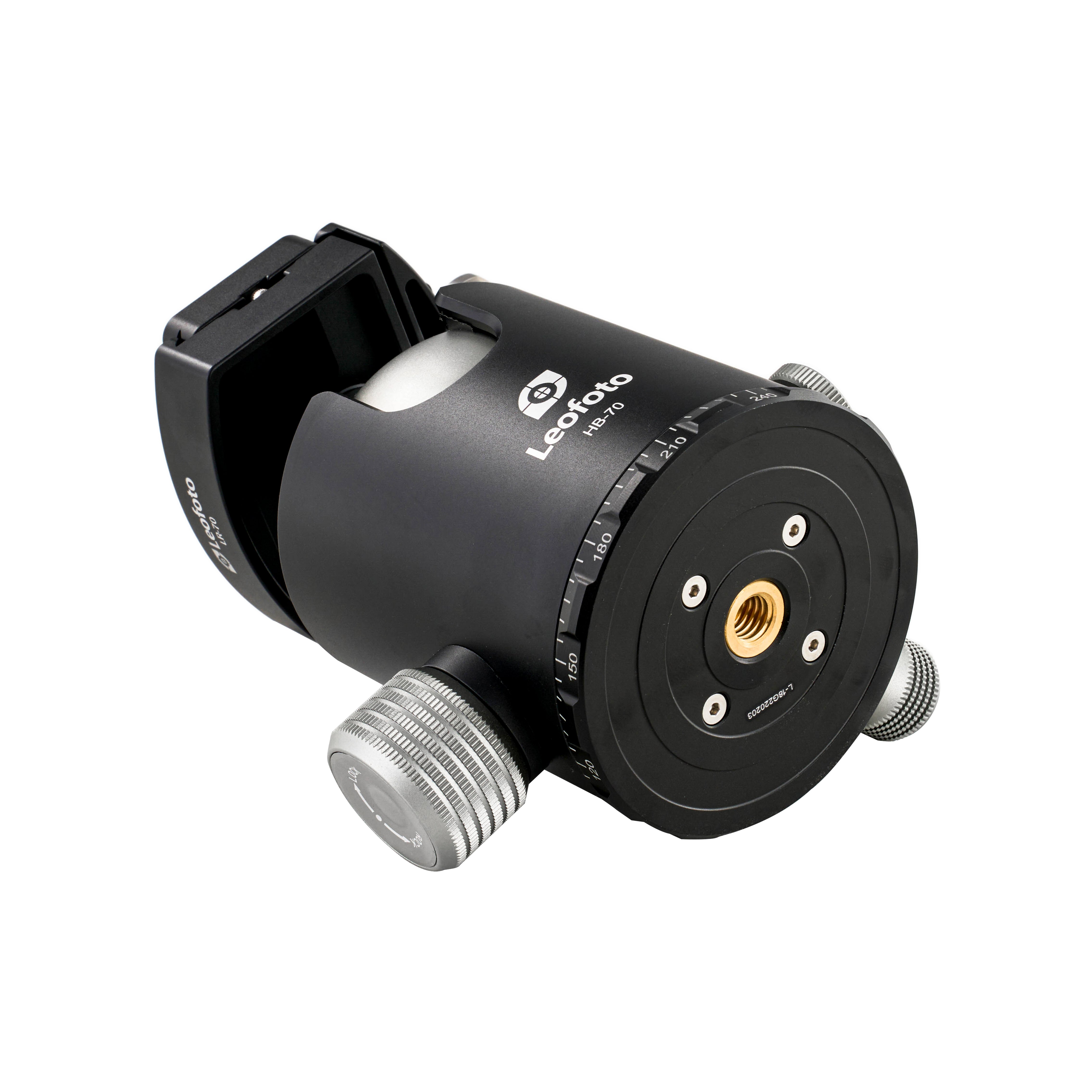 Leofoto HB-70LR (Lever-Release Clamp) 70mm Pro Heavy-Duty Ball Head with Quick Release Plate | Max Load 88lb